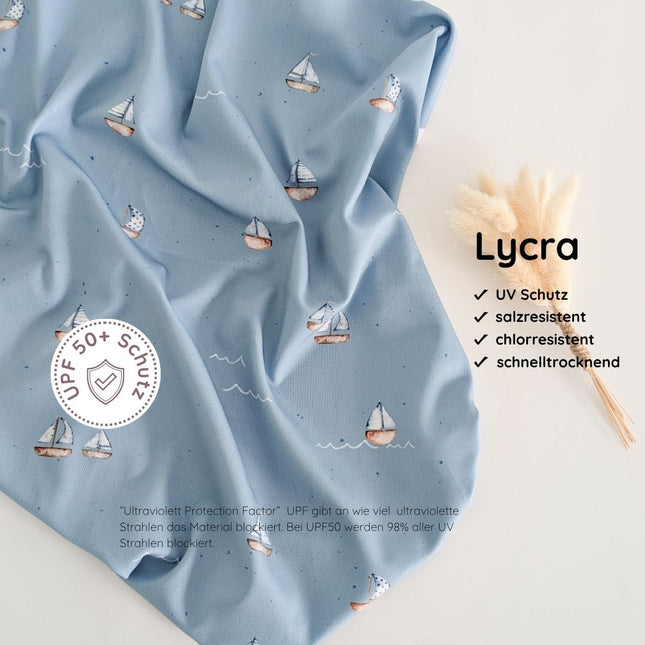 UV Lycra Segelboote blau